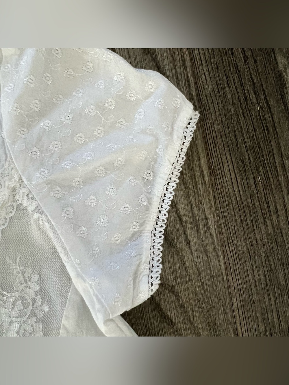 AEROPOSTALE NWT Vintage White Eyelet Lace Front Tie Back Peasant Blouse Size XL - Picture 5 of 7